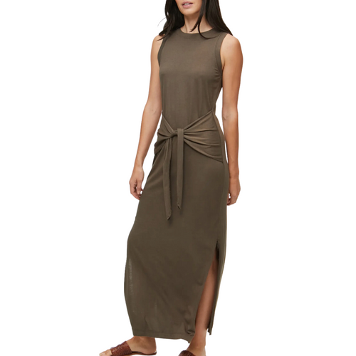 Solange Tie Waist Dress in Dolma