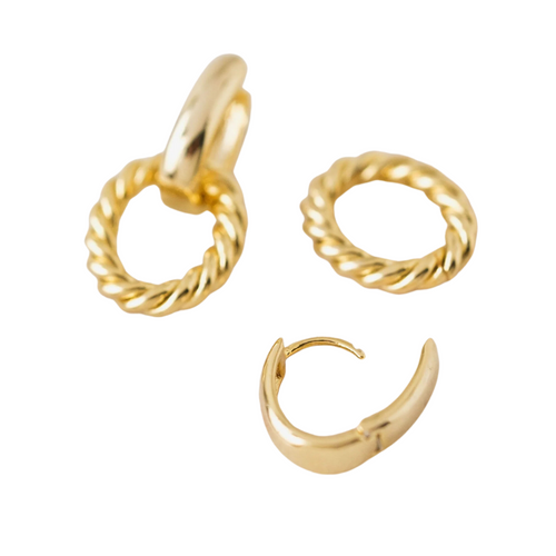Blanche Click Hoop Earrings in Gold