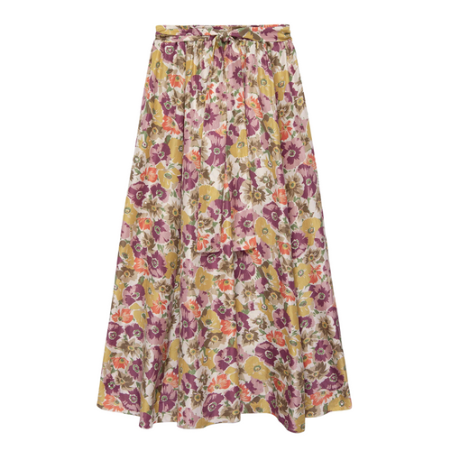 The Papyrus Skirt in Golden Lilac Flower