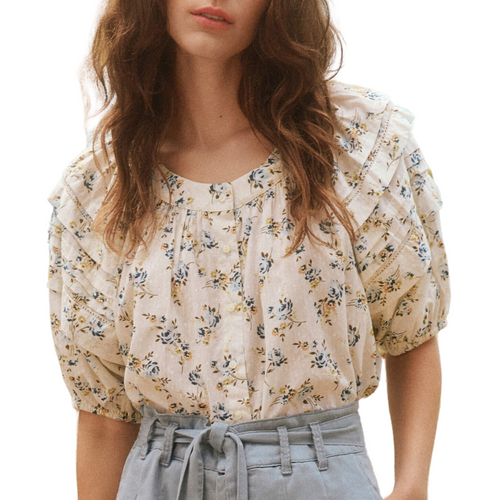 The Carriage Top in Cream Kerchief Rose Print