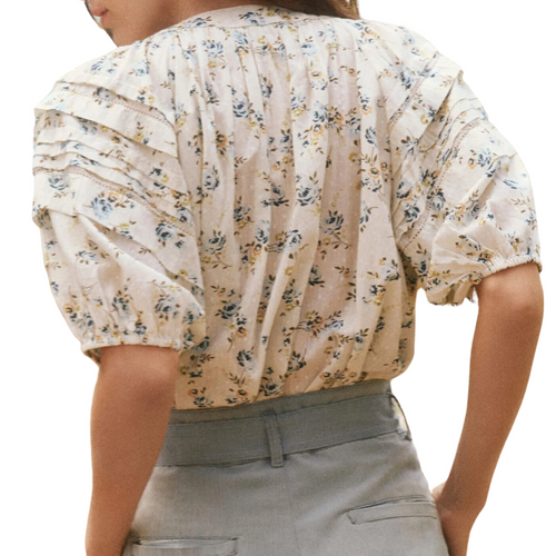 The Carriage Top in Cream Kerchief Rose Print