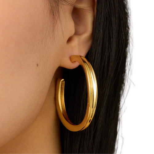 Slim Doune Hoops in Gold