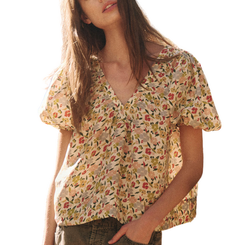 The Bungalow Top in Floating Petals Floral 