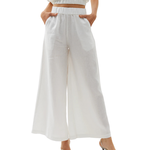 Cape Linen Pants in White