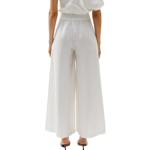 Cape Linen Pants in White