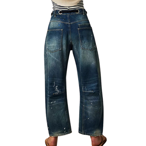 We The Free Moxie Pull-On Barrel Jeans in Timeless Blue