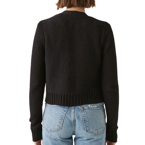 Fran Crop Sweater Cardigan in Black