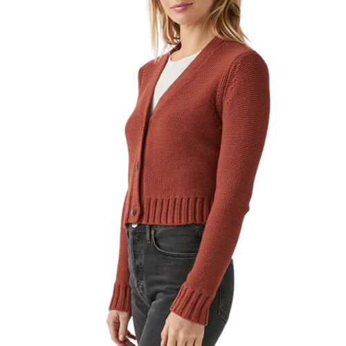 Fran Crop Sweater Cardigan in Pecan