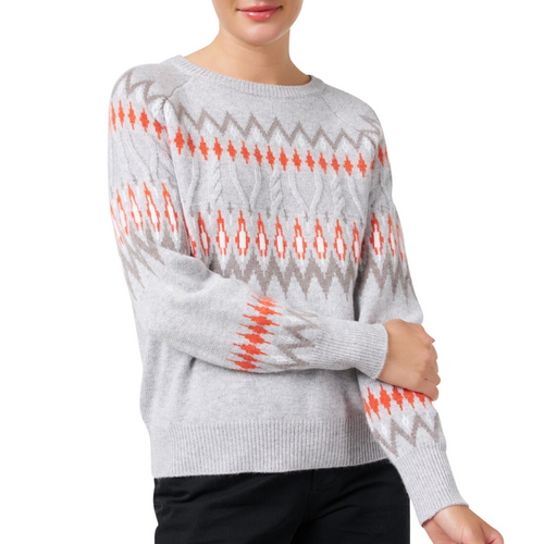 Slouchy Alpine Crew in Silver Multi