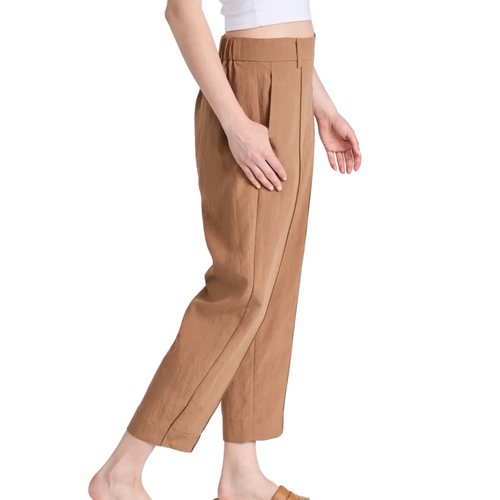 Mid-Rise Pleated Pull-On Pant in Nile