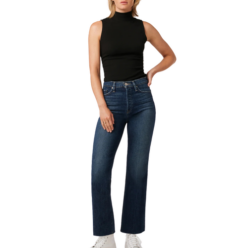 Faye Ultra High-Rise Bootcut Crop Jean in Naval 