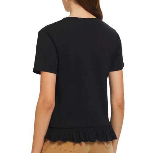 Amity Ruffle Tee in Black