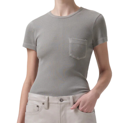 Arlo Rib Tee in Drab 