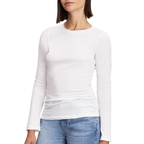 Zofina Gauzy Whisper Fitted Crew Neck Tee in White