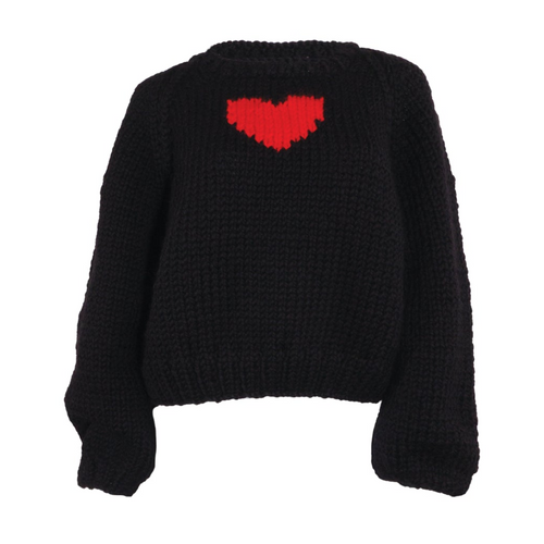 Heart Pullover in Jet