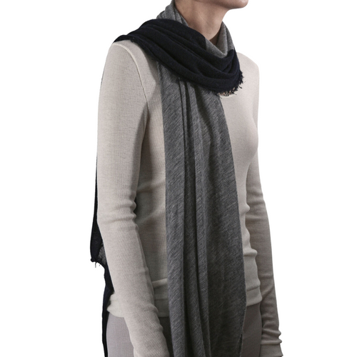 Love Duo Scarf in Navy & Heather Grey 