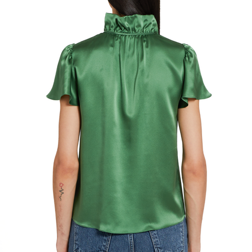 Short Sleeve Vittoria Silk Top in Ferman