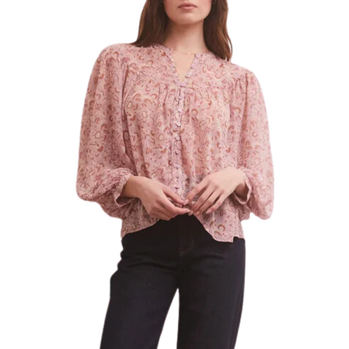 Liene Floral Top in Shadow Mauve 