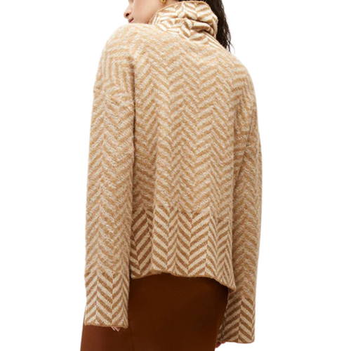 Bolina Herringbone Knit Sweater in Camel