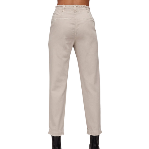 Dakota Frayed Ankle Trouser in Cool Sand