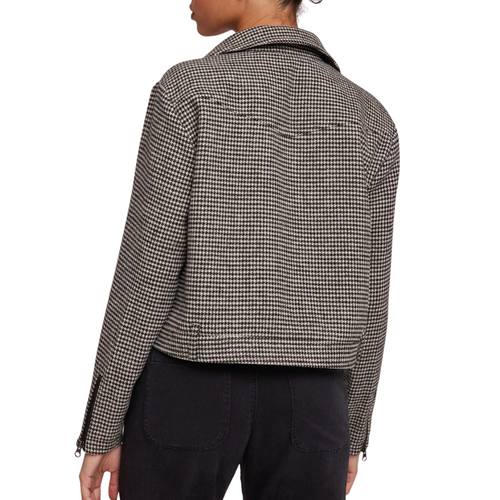 Utility Pocket Zip Jacket in Houndstooth