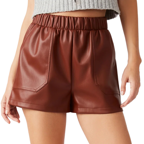 Faux the Record Short in Cognac