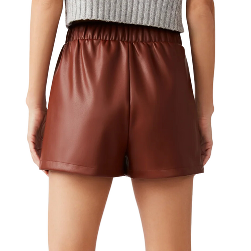 Faux the Record Short in Cognac