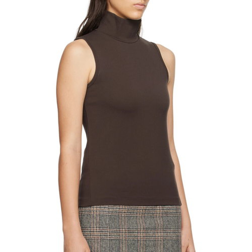 Irina Ponte Turtleneck Tank in Brown