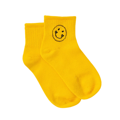 Good Morning Smiley Ankle Socks in Solar