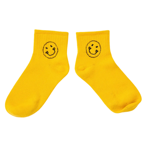 Good Morning Smiley Ankle Socks in Solar