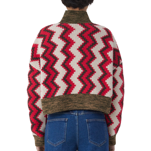 Cropped Jacquard Sweater in Multi