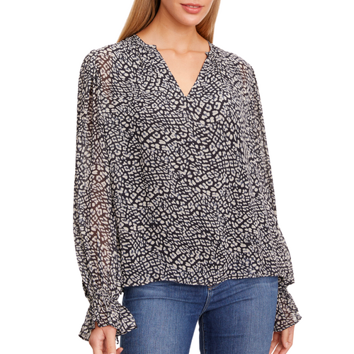 Kathy Print Georgette Top in Animal 