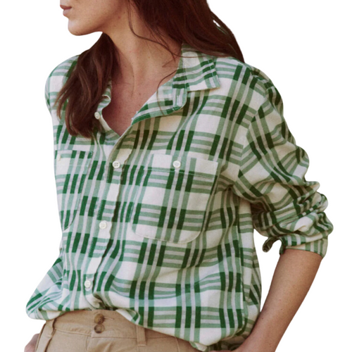 The Harbor Shirt in Bright Green Pioneer Plaid