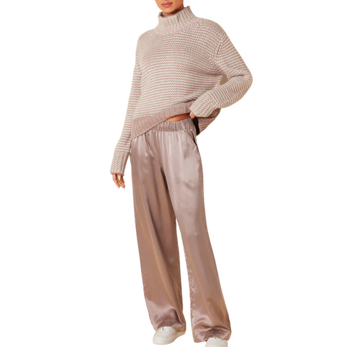 Brynn Wide Leg Pant in Toast