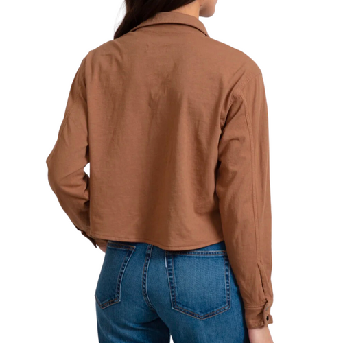 Cropped Knit Shirt in Tan