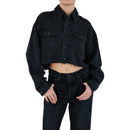 Artesia Cropped Shirt in Black