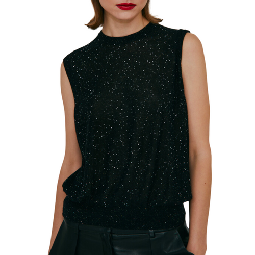 Sequin Blouson Muscle Tee in Cosmos