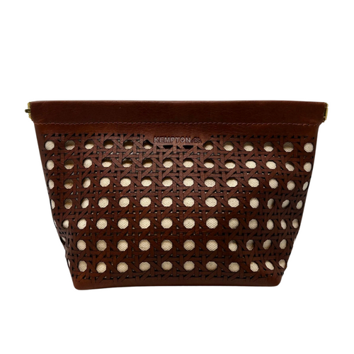 Snap Make Up Bag in Rattan Brown