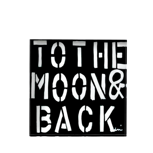 To The Moon & Back Block of Love in Black - Small 