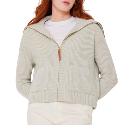 Ainsley Fisherman Cardigan in Light Grey