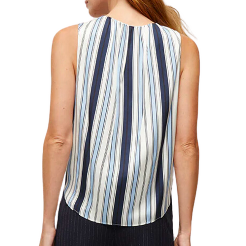 Rahi Striped Stretch-Silk Top in Blue Multi