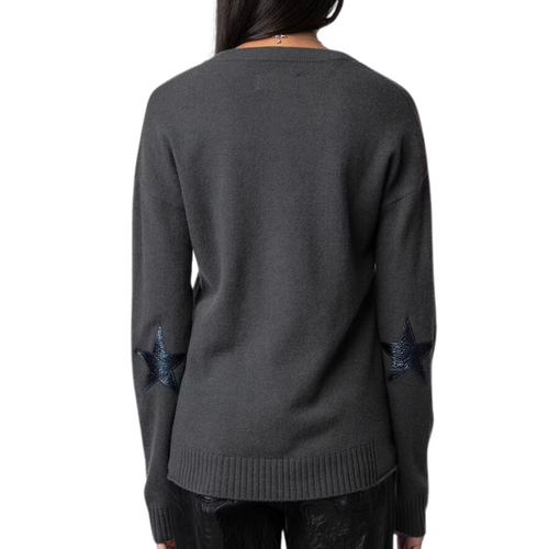 Vivi Patch Cashmere Sweater in Ardoise 	