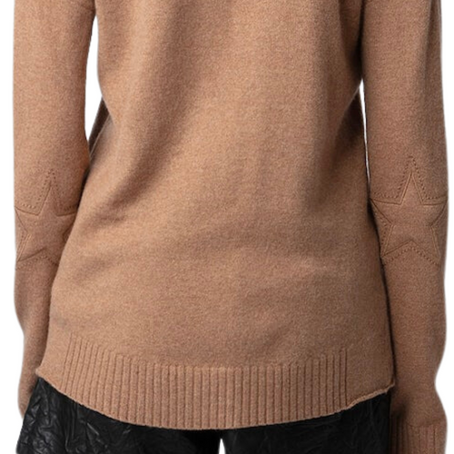 Vivi Patch Cashmere Sweater in Camel 	