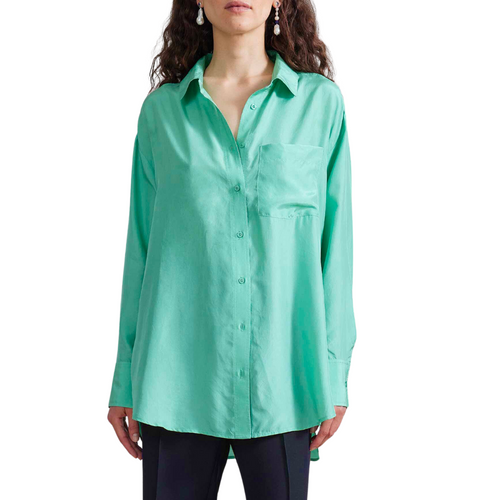 Oversized Button Down in Patina Green