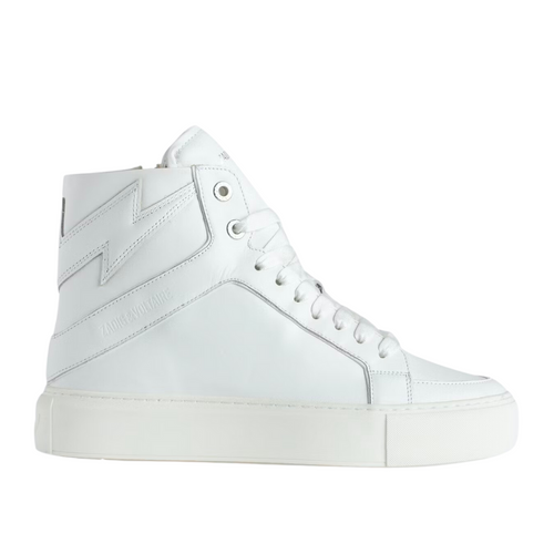 High Flash High-Top Platform Sneakers in White
