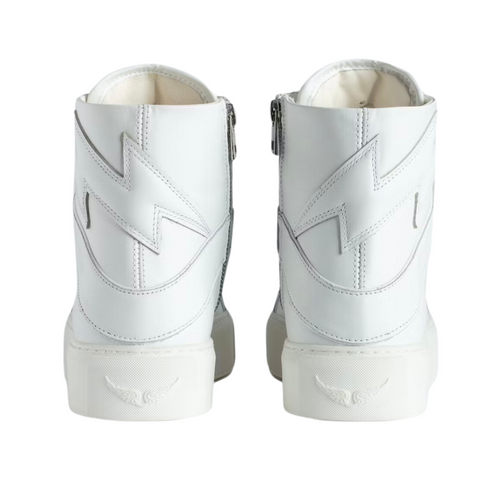 High Flash High-Top Platform Sneakers in White