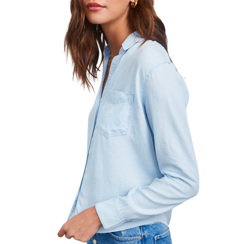 Ingrid Raw Hem Shirt in Light Vintage