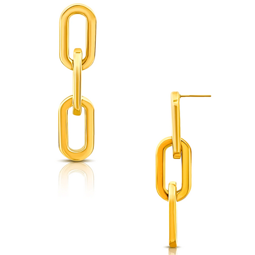 Gage Oversized Link Earring in Gold