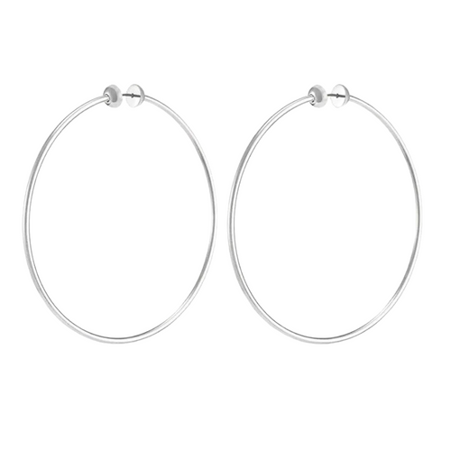 Icon Hoops - Large in Rhodium