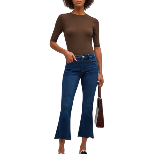 Le Crop Mini Boot Raw Stagger in Majesty 